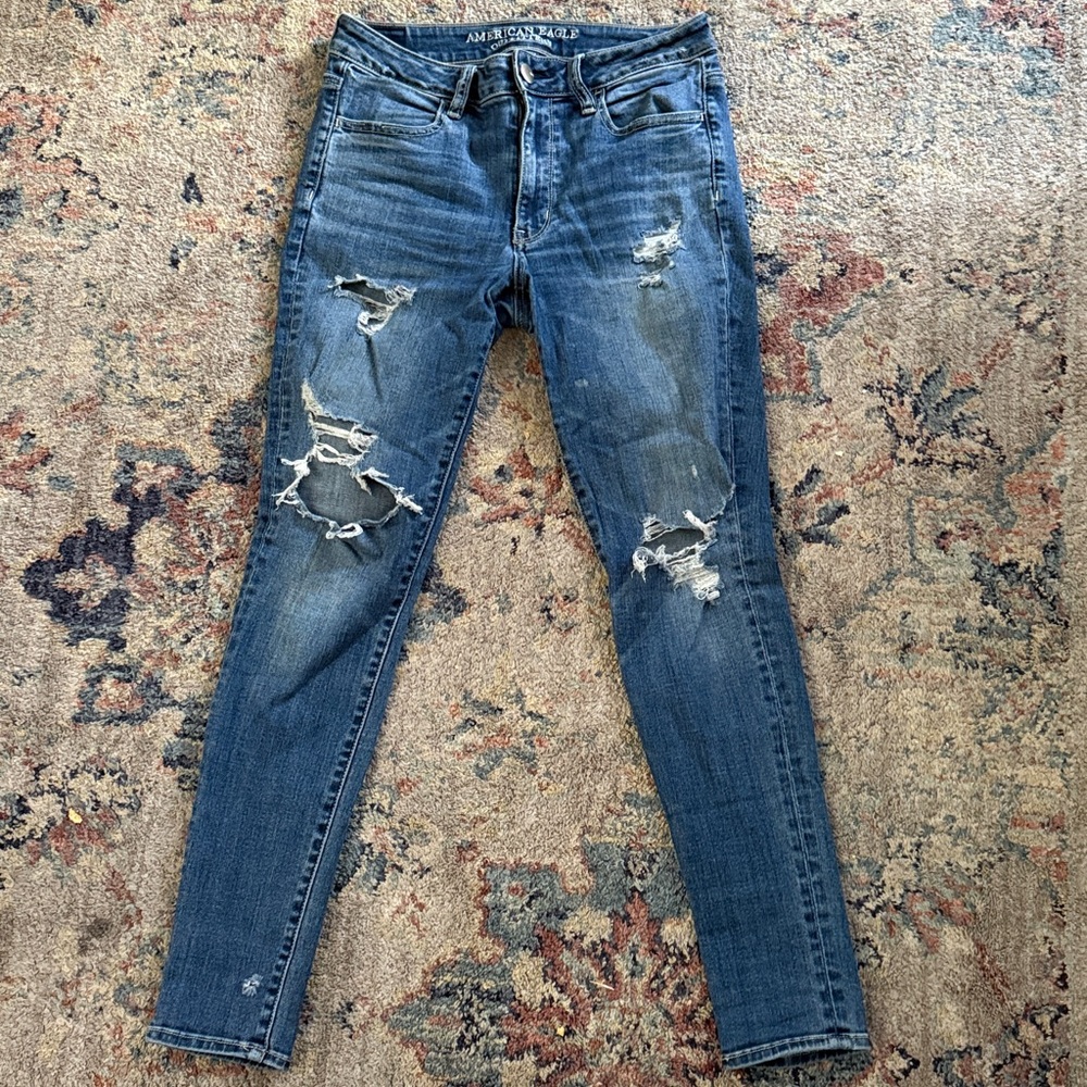 Distressed Blue Skinny Jeans